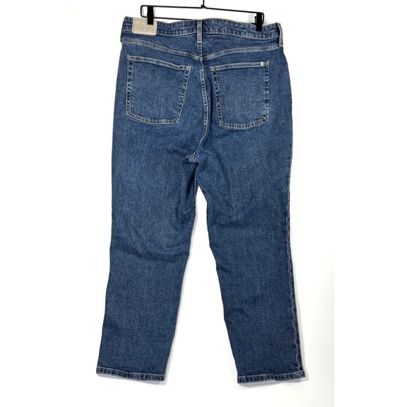 Everlane Curvy Cheeky Jeans Womens 34 Regular Blue Organic Cotton Stretch Denim - Picture 3 of 13